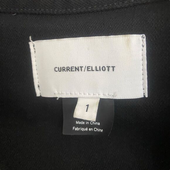 Current Elliott Denim Women Shortall Romper Size M (CE1) Black Cotton Button Fly - Picture 6 of 10
